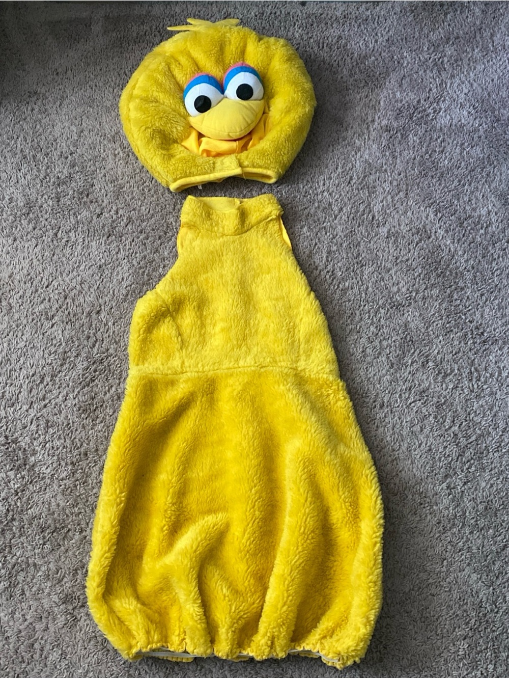 Vintage Sesame Street Big Bird Yellow Plush Sleep Sack Costume size L 10-12